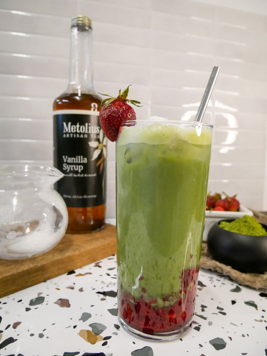 Oregon Strawberry Iced Matcha Latte Recipe