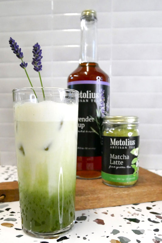 Vegan Lavender Iced Matcha Latte